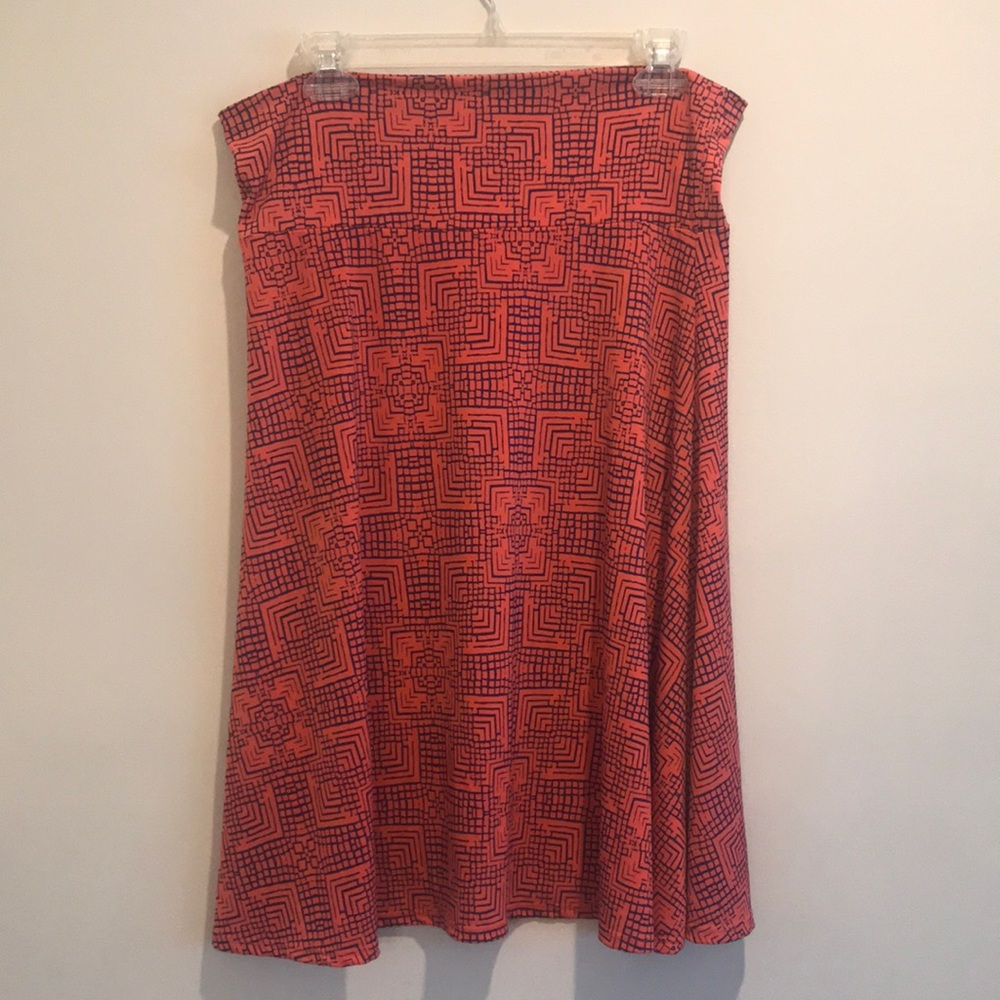 LulaRoe Azure Skirt Size Large. Orange and blue.